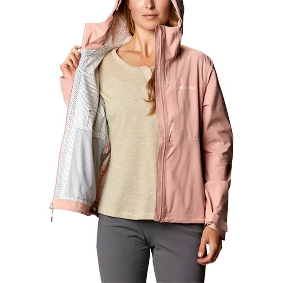 Columbia Women's Omni-Tech Ampli-Dry Shell Jacket, Faux Pink, Medium - Picture 3 of 11